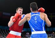 20 June 2015; Dean Gardiner, Ireland, left, exchanges punches with Guido Vianello, Italy, during their Men's Boxing Super Heavy +91kg Round of 16 bout. 2015 European Games, Crystal Hall, Baku, Azerbaijan. Picture credit: Stephen McCarthy / SPORTSFILE