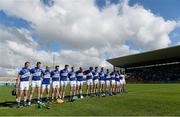 20 June 2015; Laois players stand for a minute's silence in memory of the six Irish students that died in Berkeley, USA. Leinster GAA Hurling Senior Championship, Semi-Final, Galway v Laois, O'Connor Park, Tullamore, Co. Offaly. Photo by Sportsfile