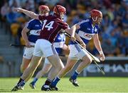 20 June 2015; Joe Fitzpatrick, Laois, in action against Joe Canning, Galway. Leinster GAA Hurling Senior Championship, Semi-Final, Galway v Laois, O'Connor Park, Tullamore, Co. Offaly. Photo by Sportsfile