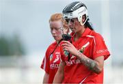 20 June 2015; Ashling Thompson, and Laura Treacy, left Cork, after the game. Liberty Insurance Senior Camogie Championship, Group 1, Cork v Galway, O'Connor Park, Tullamore, Co. Offaly. Photo by Sportsfile