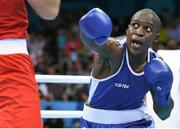 20 June 2015; Souleymane Cissokho, France, during his Men's Boxing Welter 69kg Round of 16 bout with Balazs Bacskai, Hungary. 2015 European Games, Crystal Hall, Baku, Azerbaijan. Picture credit: Stephen McCarthy / SPORTSFILE