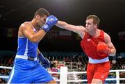 20 June 2015; Dean Gardiner, Ireland, right, exchanges punches with Guido Vianello, Italy, during their Men's Boxing Super Heavy +91kg Round of 16 bout. 2015 European Games, Crystal Hall, Baku, Azerbaijan. Picture credit: Stephen McCarthy / SPORTSFILE