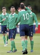 20 June 2015; Dillon Sheridan, Ireland, celebrates his side's fourth goal of the game with teammate Gary Messett. This tournament is the only chance the Irish team have to secure a precious qualifying spot for the 2016 Rio Paralympic Games. 2015 CP Football World Championships, Ireland v Portuga. St. George’s Park, Tatenhill, Burton-upon-Trent, Staffordshire, United Kingdom. Picture credit: Magi Haroun / SPORTSFILE