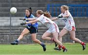 21 June 2015; Siobhán Woods, Dublin, in action against Roisín Phelan and Aoife O'Sullivan, Cork. Aisling McGing U21 ‘A’ Championship Final, Cork v Dublin, MacDonagh Park, Nenagh, Tipperary. Picture credit: Cody Glenn / SPORTSFILE