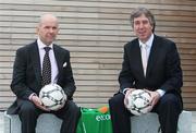 29 August 2008; FAI Chief Executive, John Delaney, right, and Director of Boylesports, John Boyle, before a press conference to announce Boylesports as the new FAI commercial partner. FAI Headquarters, National Sports Campus, Abbotstown, Dublin. Picture credit: Diarmuid Greene / SPORTSFILE *** Local Caption *** S0808144 FAI Announce new partner DG