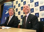 29 August 2008; FAI Chief Executive, John Delaney, and Director of Boylesports, John Boyle, right, during a press conference to announce Boylesports as the new FAI commercial partner. FAI Headquarters, National Sports Campus, Abbotstown, Dublin. Picture credit: Diarmuid Greene / SPORTSFILE *** Local Caption *** S0808144 FAI Announce new partner DG