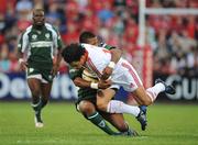 29 August 2008; Doug Howlett, Munster, is tackled by Delon Armitage, London Irish. Pre-Season Friendly - Munster v London Irish, Musgrave Park, Cork. Picture credit: Brendan Moran / SPORTSFILE