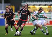 29 August 2008; Cillian Lordan, centre, and Joe Gamble, Cork City, in action against Pat Flynn, Shamrock Rovers. eircom League of Ireland Premier Division, Shamrock Rovers v Cork City, Tolka Park, Dublin. Picture credit: Brian Lawless / SPORTSFILE