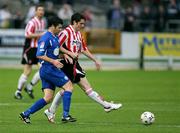 29 August 2008; Ruaidhri Higgins, Derry City, in action against Davy Byrne, Finn Harps. eircom league Premier Division, Derry City v Finn Harps, Brandywell, Derry. Picture credit: Oliver McVeigh / SPORTSFILE