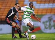 29 August 2008; Joseph Ndo, Shamrock Rovers, in action against Dan Murray, Cork City. eircom League of Ireland Premier Division, Shamrock Rovers v Cork City, Tolka Park, Dublin. Picture credit: Brian Lawless / SPORTSFILE