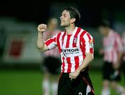 29 August 2008; Eddie McCallion, Derry City, celebrates at the end of the game. eircom league Premier Division, Derry City v Finn Harps, Brandywell, Derry. Picture credit: Oliver McVeigh / SPORTSFILE
