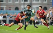 30 August 2008; Isa Nacewa, Leinster, is tackled by Morgan Turinui, Queensland Reds. Pre-season friendly, Queensland Reds v Leinster, Donnybrook Stadium, Donnybrook, Dublin. Picture credit: Brendan Moran / SPORTSFILE