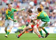 31 August 2008; Kyle Coney, Tyrone, in action against Jamie Owens, left, and Sean Curran, Meath. ESB GAA Football All-Ireland Minor Championship Semi-Final, Meath v Tyrone, Croke Park, Dublin. Picture credit: David Maher / SPORTSFILE