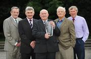 28 August 2008; Down Gaelic Football legend, Paddy Doherty, was today inducted into the MBNA Kick Fada Hall of Fame. Paddy, centre, was joined by fellow MBNA Kick Fada Hall of Fame members, from left, Dublin's Jimmy Keaveney, Kerry's Mick O'Dwyer, Offaly's Peter Nolan, and Kerry's Donie O'Sullivan. Over 20 stars of Gaelic Football will compete for the prestigious All-Ireland title at the 8th annual MBNA Kick Fada competition, which will take place on Saturday, September 13th at Bray Emmets GAA Club, Bray, Co. Wicklow. Iveagh Gardens, Dublin. Picture credit: Brian Lawless / SPORTSFILE