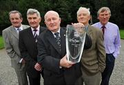 28 August 2008; Down Gaelic Football legend, Paddy Doherty, was today inducted into the MBNA Kick Fada Hall of Fame. Paddy, centre, was joined by fellow MBNA Kick Fada Hall of Fame members, from left, Dublin's Jimmy Keaveney, Kerry's Mick O'Dwyer, Offaly's Peter Nolan, and Kerry's Donie O'Sullivan. Over 20 stars of Gaelic Football will compete for the prestigious All-Ireland title at the 8th annual MBNA Kick Fada competition, which will take place on Saturday, September 13th at Bray Emmets GAA Club, Bray, Co. Wicklow. Iveagh Gardens, Dublin. Picture credit: Brian Lawless / SPORTSFILE