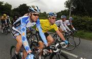 29 August 2008; Race leader Mark Cavendish, Team Columbia, poses for a picture with David Millar, Garmin Chipotle H30, during the thrid stage of the Tour of Ireland. 2008 Tour of Ireland - Stage 3, Ballinrobe - Galway. Picture credit: Stephen McCarthy / SPORTSFILE