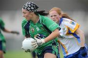 30 August 2008; Shauna Keogh, London, in action against Nicky Donohue, Wicklow. TG4 All-Ireland Ladies Junior Football Championship Semi-Final, London v Wicklow, St. Peregrine's, Blakestown Rd, Dublin. Picture credit: Damien Eagers / SPORTSFILE