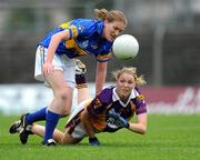 30 August 2008; Mary O'Neill, Wexford, in action against Jennifer Grant, Tipperary. TG4 All-Ireland Ladies Intermediate Football Championship Semi-Final, Tipperary v Wexford, Pairc Tailteann, Navan, Co. Meath. Photo by Sportsfile