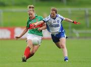 30 August 2008; Claire Egan, Mayo, in action against Isobelle Kierans, Monaghan. TG4 All-Ireland Ladies Senior Football Championship Semi-Final, Mayo v Monaghan, Pairc Tailteann, Navan. Photo by Sportsfile