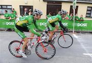 30 August 2008; Daniel Lloyd, left, and Mark Cassidy, of the An Post sponsored Sean Kelly team, on the approach to the An Post sponsored sprint at Athea, Co. Limerick. 2008 Tour of Ireland - Stage 4, Limerick - Dingle. Picture credit: Stephen McCarthy / SPORTSFILE