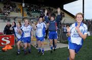 30 August 2008; The Monaghan bench celebrate at the end of the game. TG4 All-Ireland Ladies Senior Football Championship Semi-Final, Mayo v Monaghan, Pairc Tailteann, Navan, Co. Meath. Photo by Sportsfile