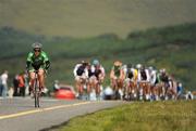 31 August 2008; Paidi O'Brien, An Post sponsored Sean Kelly team, leads the chasing peleton on the approach to the summit of the Crohane climb. 2008 Tour of Ireland - Stage 5, Killarney - Cork. Picture credit: Stephen McCarthy / SPORTSFILE  *** Local Caption ***