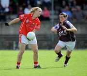 31 August 2008; Kate Harrington, Cork, in action against Michelle Burke, Galway. All-Ireland Ladies U16 A Football Championship Final, Cork v Galway, McDonagh Park, Nenagh, Co. Tipperary. Picture credit: Brian Lawless / SPORTSFILE