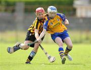 31 August 2008; Aine O'Brien, Clare, in action against Aisling Dunphy, Kilkenny. All-Ireland Minor A Championship Final, Clare v Kilkenny, Geraldine Park, Athy, Co. Kildare. Photo by Sportsfile