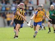 31 August 2008; Anna Farrell, Kilkenny, in action against Shonagh Enright, Clare. All-Ireland Minor A Championship Final, Clare v Kilkenny, Geraldine Park, Athy, Co. Kildare. Photo by Sportsfile