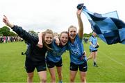 21 June 2015; Dublin teammates, left to right, Katie Murray, Deirdre Murphy and Martha Byrne celebrate after the game. Aisling McGing U21 ‘A’ Championship Final, Cork v Dublin, MacDonagh Park, Nenagh, Tipperary. Picture credit: Cody Glenn / SPORTSFILE