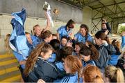 21 June 2015; Dublin captain Carla Rowe and teammates celebrate with the trophy. Aisling McGing U21 ‘A’ Championship Final, Cork v Dublin, MacDonagh Park, Nenagh, Tipperary. Picture credit: Cody Glenn / SPORTSFILE