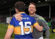 21 June 2015; Tipperary's Niall O'Meara, 15, and Paddy Stapleton celebrate after the game. Munster GAA Hurling Senior Championship, Semi-Final, Limerick v Tipperary, Gaelic Grounds, Limerick. Picture credit: Brendan Moran / SPORTSFILE