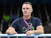 21 June 2015; Team Ireland coach Billy Walsh watches on as Darren O'Neill, Ireland, competes during his Men's Boxing Heavy 91kg Round of 16 bout with Raitis Sinkevics, Latvia. 2015 European Games, Crystal Hall, Baku, Azerbaijan. Picture credit: Stephen McCarthy / SPORTSFILE