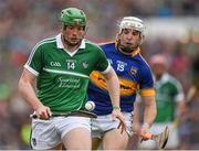 21 June 2015; Shane Dowling, Limerick, in action against Niall O'Meara, Tipperary. Munster GAA Hurling Senior Championship, Semi-Final, Limerick v Tipperary, Gaelic Grounds, Limerick. Picture credit: Ray McManus / SPORTSFILE