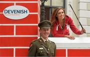 22 June 2015; Captain Michael Kelly and FM 104's Rachel Gantley at the launch of the Shelbourne Park Leg of the Jumping In The City series. Mansion House, Dawson Street, Dublin. Picture credit: David Maher / SPORTSFILE