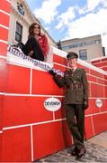 22 June 2015; Captain Michael Kelly and FM 104's Rachel Gantley at the launch of the Shelbourne Park Leg of the Jumping In The City series. Mansion House, Dawson Street, Dublin. Picture credit: David Maher / SPORTSFILE