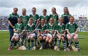 21 June 2015; Limerick girls team from the Primary Go Games played at half time. Munster GAA Hurling Senior Championship, Semi-Final, Limerick v Tipperary, Gaelic Grounds, Limerick. Picture credit: Brendan Moran / SPORTSFILE