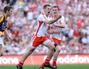 31 August 2008; Philip Jordan, Tyrone, celebrates a point with team-mate Tommy McGuigan, right. GAA Football All-Ireland Senior Championship Semi-Final, Tyrone v Wexford, Croke Park, Dublin. Picture credit: Pat Murphy / SPORTSFILE