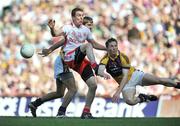 31 August 2008; Tommy McGuigan, Tyrone, in action against David Walsh, right, and Brian Malone, Wexford. GAA Football All-Ireland Senior Championship Semi-Final, Tyrone v Wexford, Croke Park, Dublin. Picture credit: David Maher / SPORTSFILE