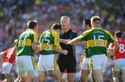 31 August 2008; Declan O'Sullivan, 13, Kerry, and his team-mates appeal to referee Jimmy White about shirt pulling. O'Sullivan was subsequently shown a yellow card. GAA Football All-Ireland Senior Championship Semi-Final Replay, Kerry v Cork, Croke Park, Dublin. Picture credit: Brendan Moran / SPORTSFILE