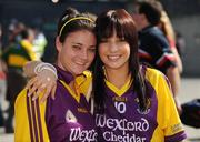 31 August 2008; Aishling and Sinead Colfer, from Fethard-on-Sea, Co. Wexford, at the game. GAA Football All-Ireland Senior Championship Semi-Final, Tyrone v Wexford, Croke Park, Dublin. Picture credit: Ray McManus / SPORTSFILE