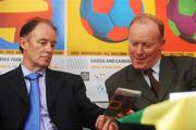 1 September 2008; SARI Chairman Brian Kerr, left, with Conor Lenihan T.D. Minister for Integration, at the launch of the SARI Soccerfest and Count Us In Festival 2008. The 12th Annual Soccerfest will take place in the Phoenix Park 13th and 14th September 2008. European Commission Representation Offices, Dublin. Picture credit: Pat Murphy / SPORTSFILE