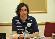 2 September 2008; Republic of Ireland's Stephen Hunt during the players mixed zone. Grand Hotel, Malahide, Dublin. Picture credit: David Maher / SPORTSFILE