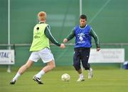 3 September 2008; Republic of Ireland's Shane Long, in action against his team-mate Paul McShane, during squad training session. Gannon Park, Malahide, Dublin. Picture credit: David Maher / SPORTSFILE