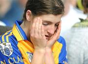 31 August 2008; A dejected Shonagh Enright, Clare, at the end of the game. All-Ireland Minor A Championship Final, Clare v Kilkenny, Geraldine Park, Athy, Co. Kildare. Photo by Sportsfile
