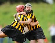 31 August 2008; Anna Farrell, left and Katie Power, Kilkenny, celebrate at the end of the game. All-Ireland Minor A Championship Final, Clare v Kilkenny, Geraldine Park, Athy, Co. Kildare. Photo by Sportsfile