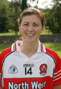 31 August 2008; Derry captain Louise Glass. TG4 All-Ireland Ladies Junior Football Championship Semi-Final, Antrim v Derry, O'Rahilly Park, Mullaghbawn, Co. Armagh. Picture credit: Oliver McVeigh / SPORTSFILE