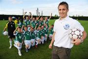 2 September 2008; Republic of Ireland Soccer Star Kevin Doyle met with the Shelbourne FC's U-11 team who will represent Ireland in this year's Danone Nations Cup World Finals in Paris from the 5th-7th of September. Doyle is 'Godfather' to this year's team, who will take part in the prestigious tournament involving 40 countries from around the World. With Kevin are, front row from left, Shane Gaffney, from Finglas, Gareth McCaffrey, from Swords, Lee Stewart-Delaney, from Trim, Aaron Ashe, from Ormond Quay, Craig Rafferty, from Swords, Jason Caffrey, from Mountmelick, and Regan Donelan, from Tuam, back row from left, Mattie Hewlett, from Clongriffin, Yemi Rahman, from Swords, Luke Duff, from Mulhuddart, Alex O'Hanlon, from Blanchardstown, David Pakenham, from Artane, Lloyd Buckley, from Clarehall, and Oisin Lynch, from Swords. AUL, Clonshaugh, Dublin. Picture credit: Brian Lawless / SPORTSFILE