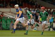 21 June 2015; David Butler, Tipperary, in action against Barry Lynch, centre, and Denis Moloney, Limerick. Munster GAA Hurling Intermediate Championship, Semi-Final, Limerick v Tipperary, Gaelic Grounds, Limerick. Picture credit: Brendan Moran / SPORTSFILE