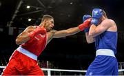 22 June 2015; Tony Yoka, France, left, exchanges punches with Dean Gardiner, Ireland, during their Men's Boxing Super Heavy +91kg Quarter Final bout. 2015 European Games, Crystal Hall, Baku, Azerbaijan. Picture credit: Stephen McCarthy / SPORTSFILE